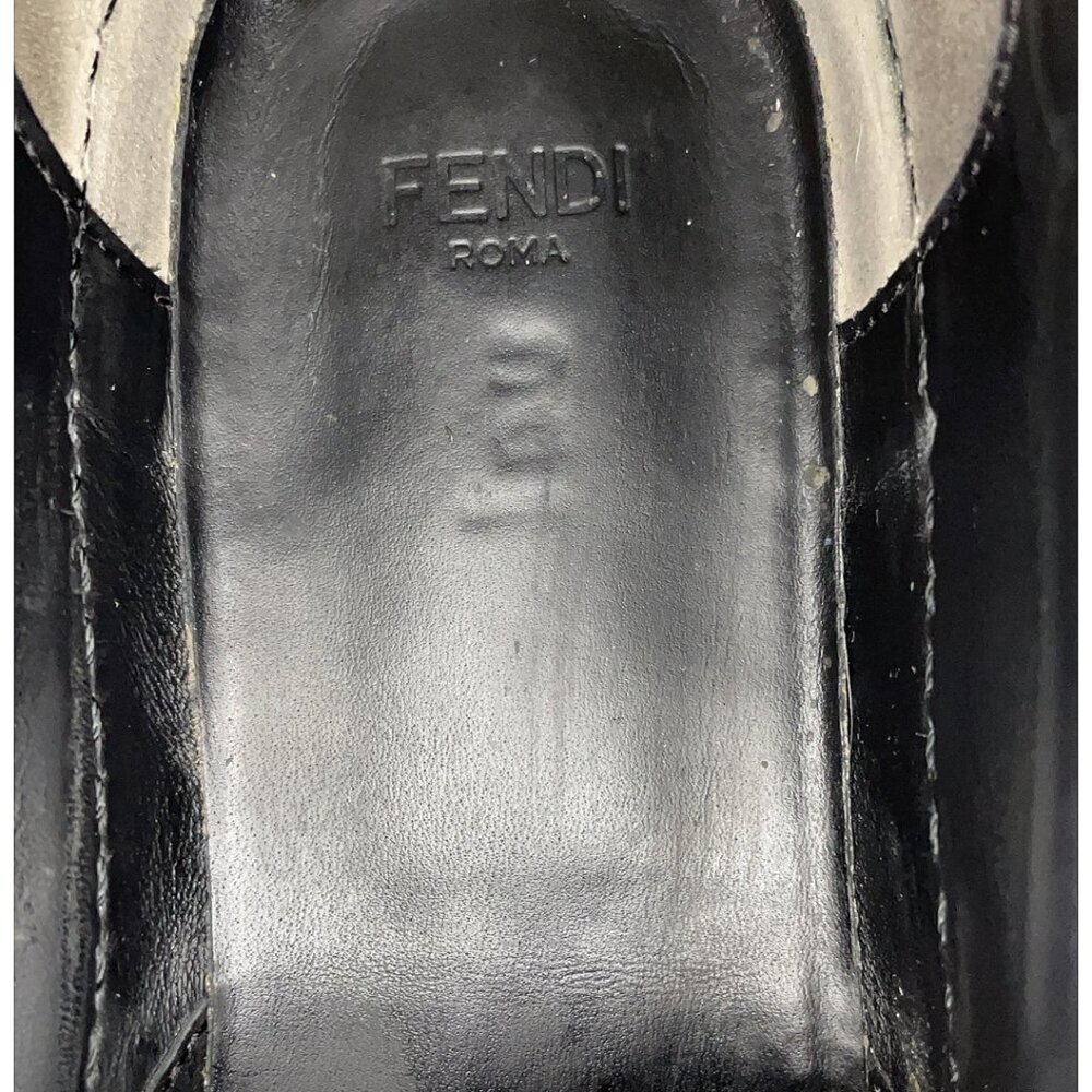 Fendi Monster Face Slip On Sneakers Studded Lightning Bolt Black Green EU 37 US - Picture 10 of 12